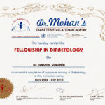 Fellowship in Diabetology (Nov 2008 - Oct 2010) : Dr. Mohan's Diabetes Specialities Centre, WHO Collaborating Centre for Non-communicable Diseases Prevention & Control & International Diabetes Federation (IDF Centre of Education)